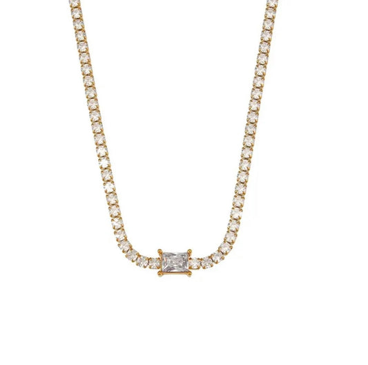 Square Diamond Necklace