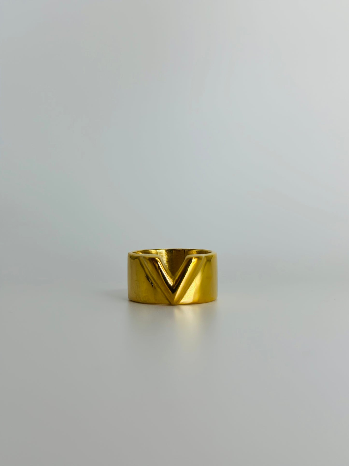 Solid Letter V Ring