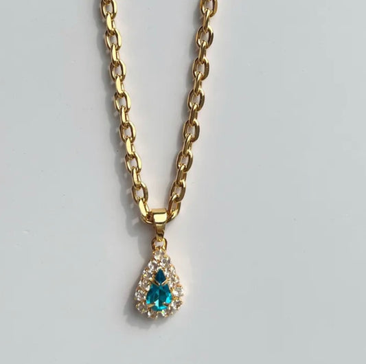 Water Droplet Diamond Necklace