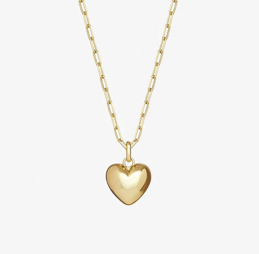 Gold Chrome Heart Necklace