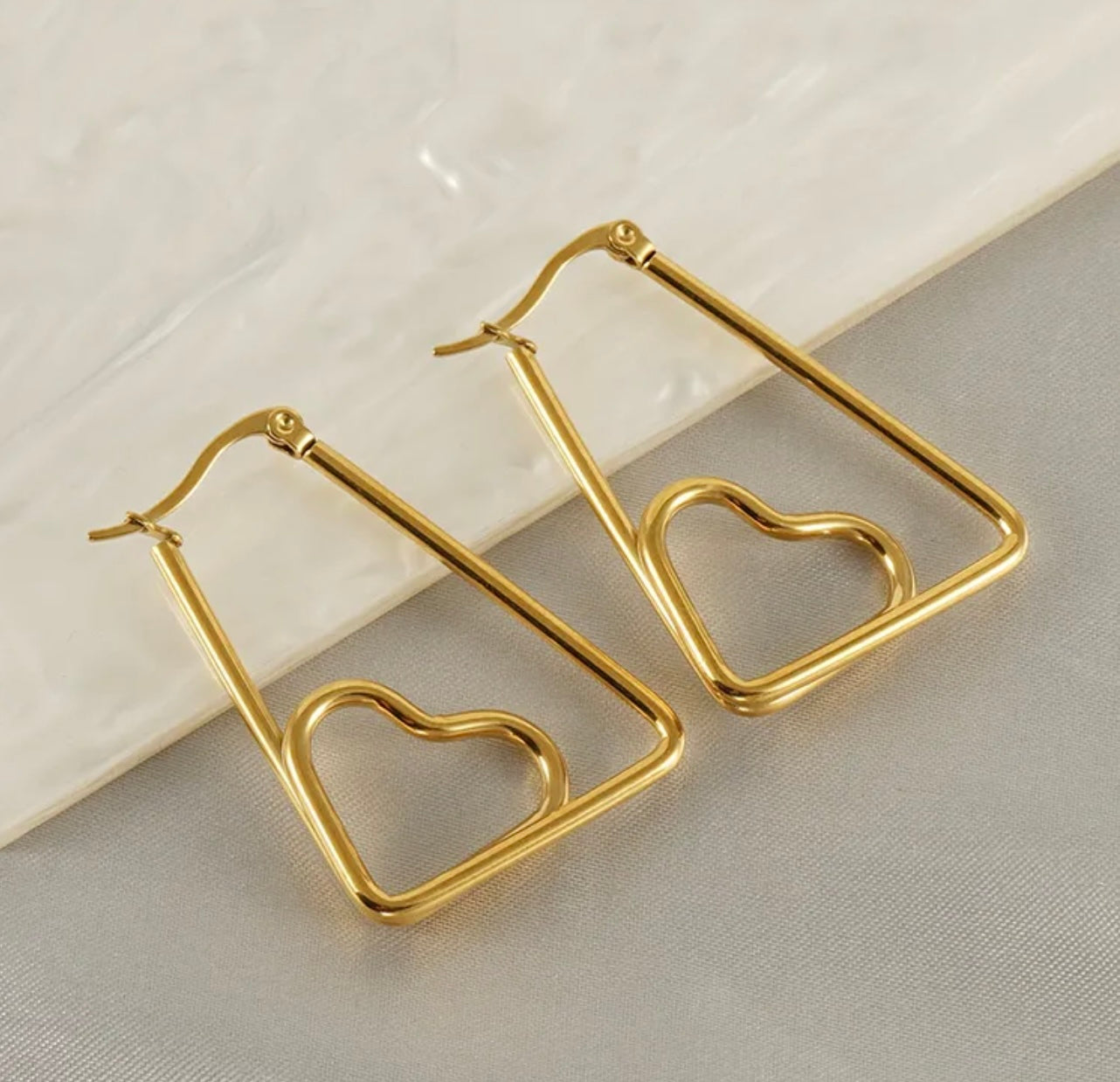 Heart Shape Drop Earrings