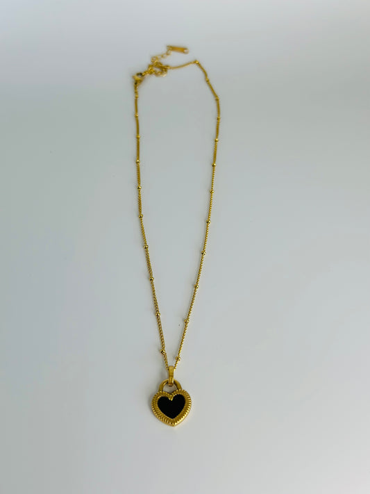 Black Love Heart Necklace