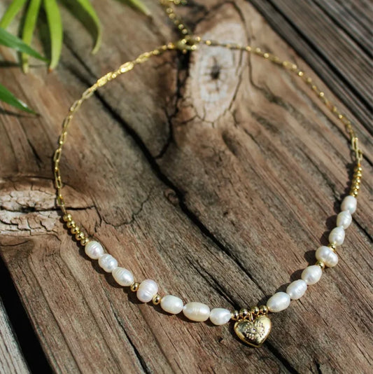 Heart Pearl Necklace