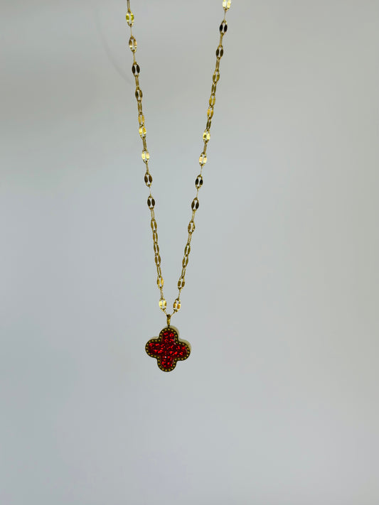 Ruby Clover Necklace