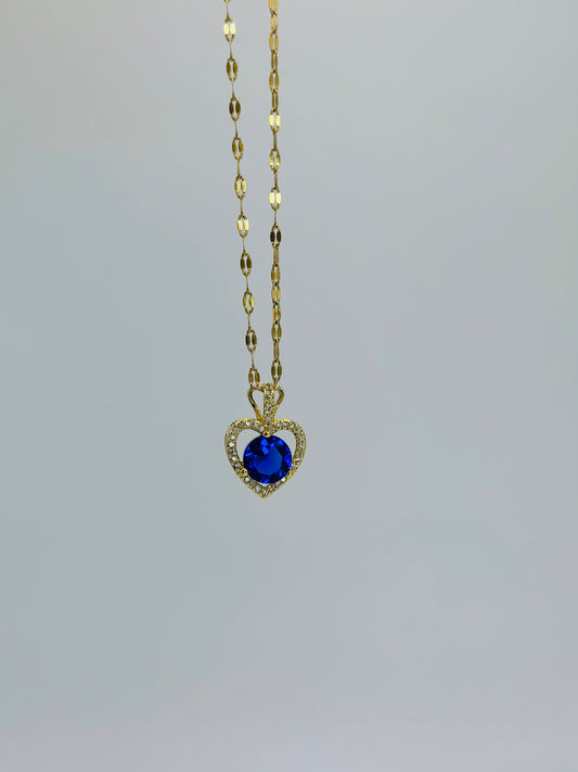 Heart Crown Gem Necklace